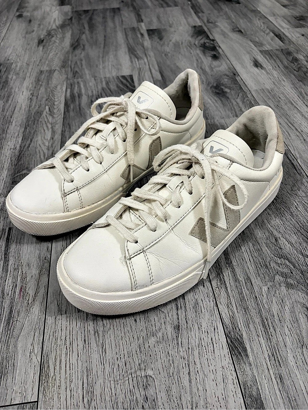Veja Campo Extra White Natural Suede Sneakers White & Gray US 11